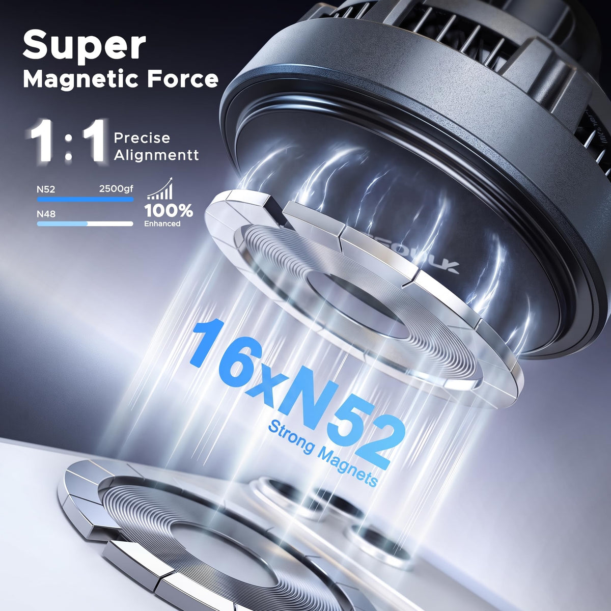 Qi2 25W Wireless Car Charger with Cooling Mount