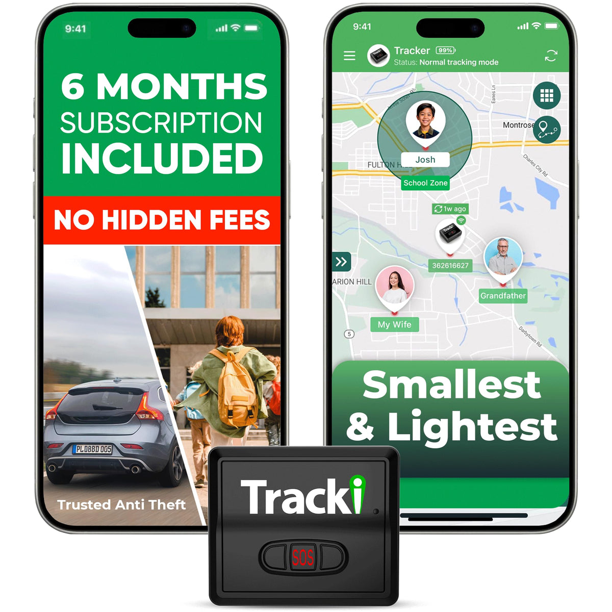 Tracki Mini GPS Tracker, Subscription Required, Cancel Anytime – Universal Compact 4G LTE Tracker for Vehicles