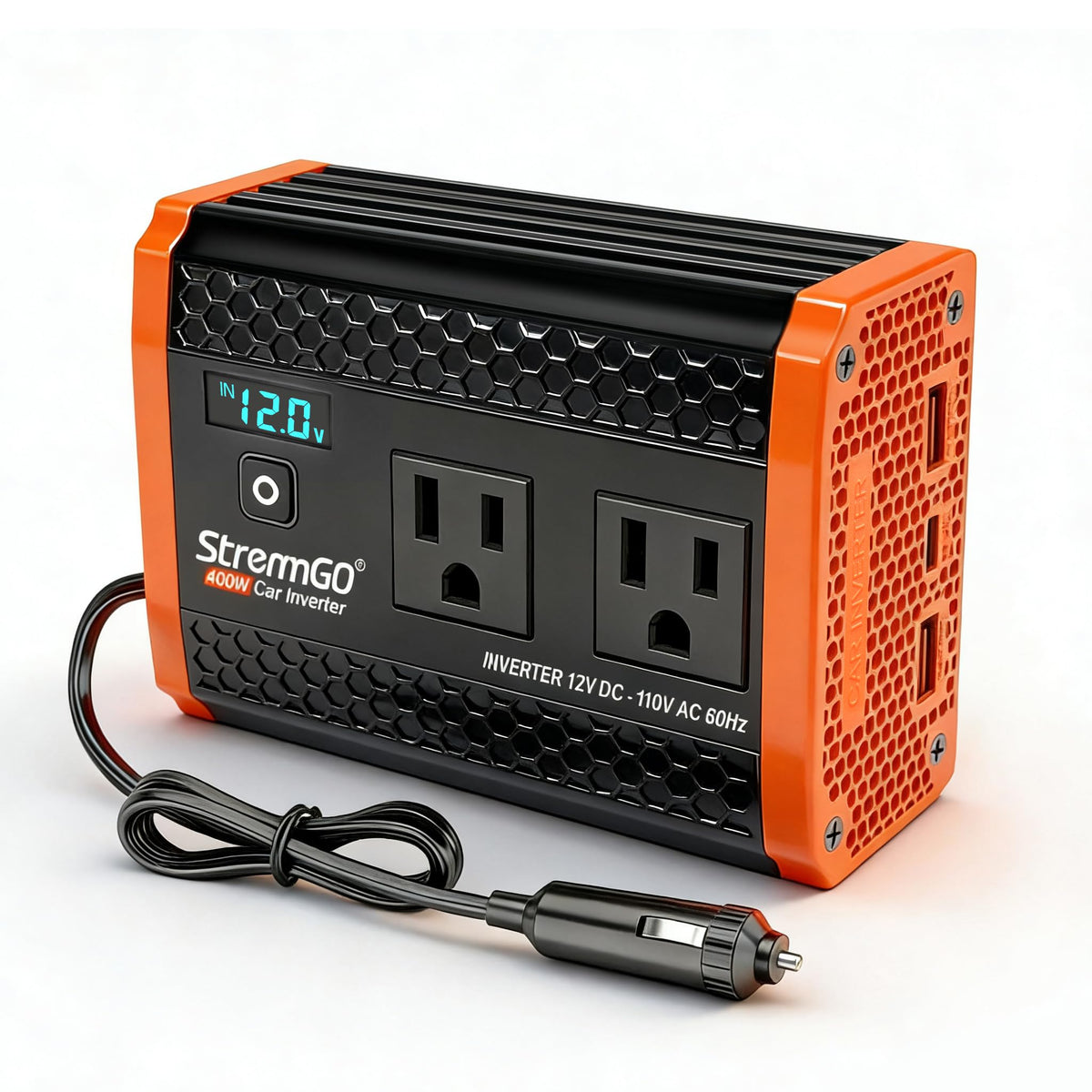 400W Power Inverters for Vehicle Dual AC Car Plug Adapter Outlet