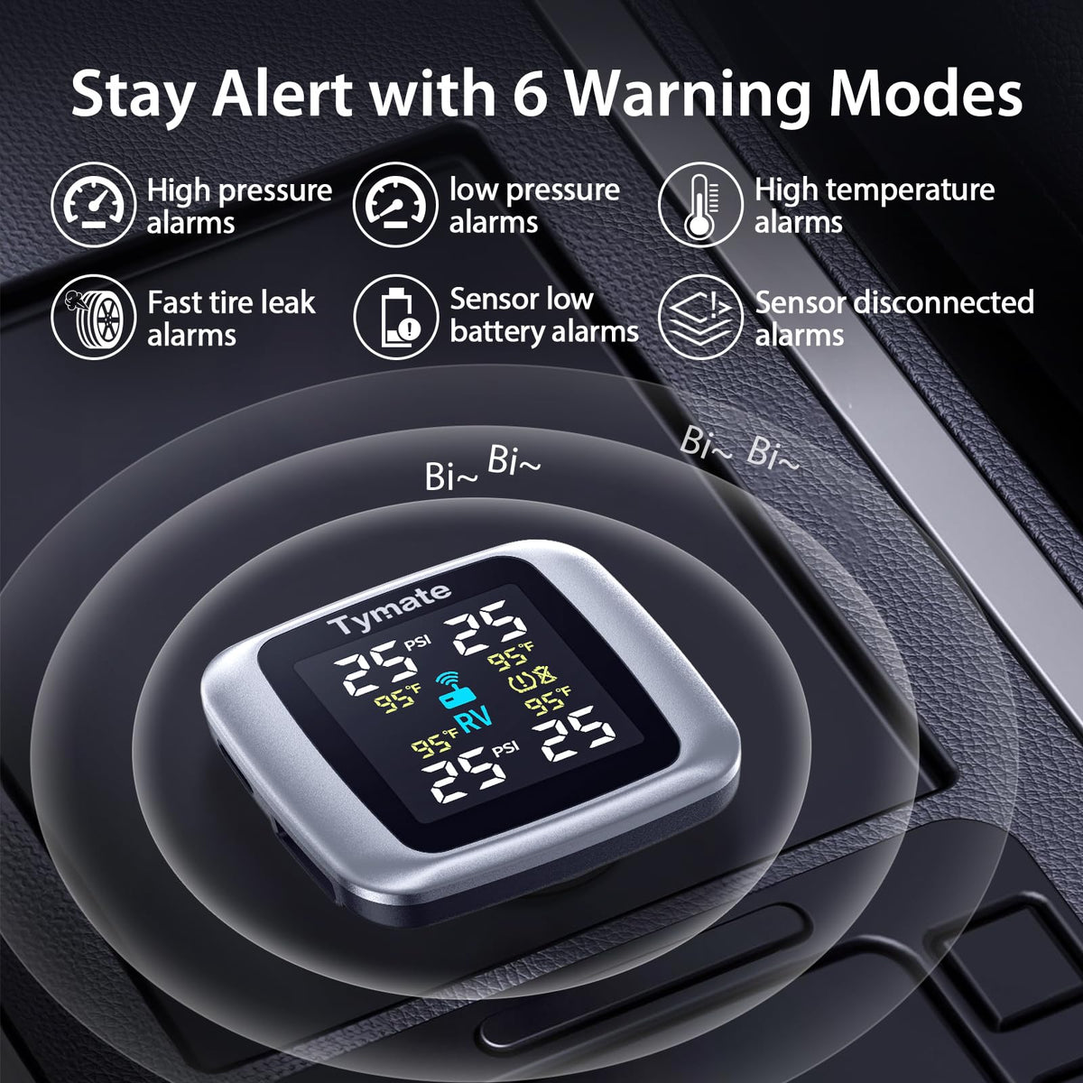 Tymate TM7 RV Tire Pressure Monitoring System, TPMS Set of 4 Sensors