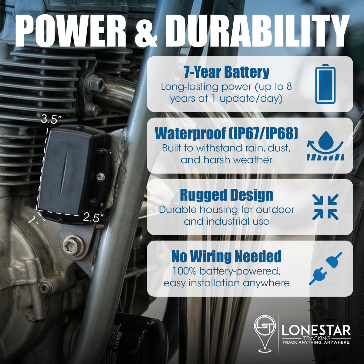 Lonestar Tracking Yabby3 GPS Tracker for Vehicles, Trailers & Equipment